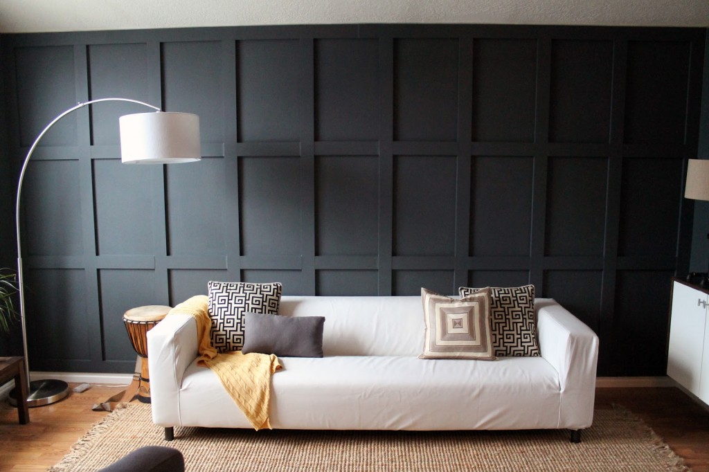 black wall panels for living room