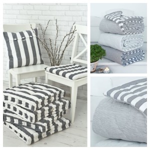 striped grey cushions