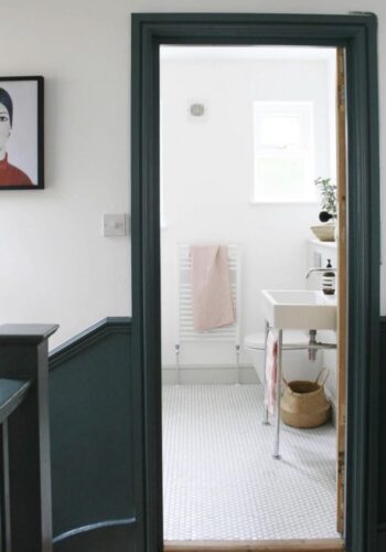 blue door frame and panelling by katy orme of apartment apothecary (farrow & ball inchyra blue)